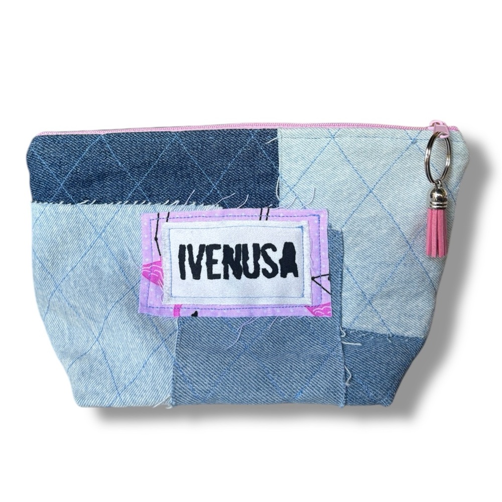 Denim Patchwork Makeup Bag. NWT - image 10